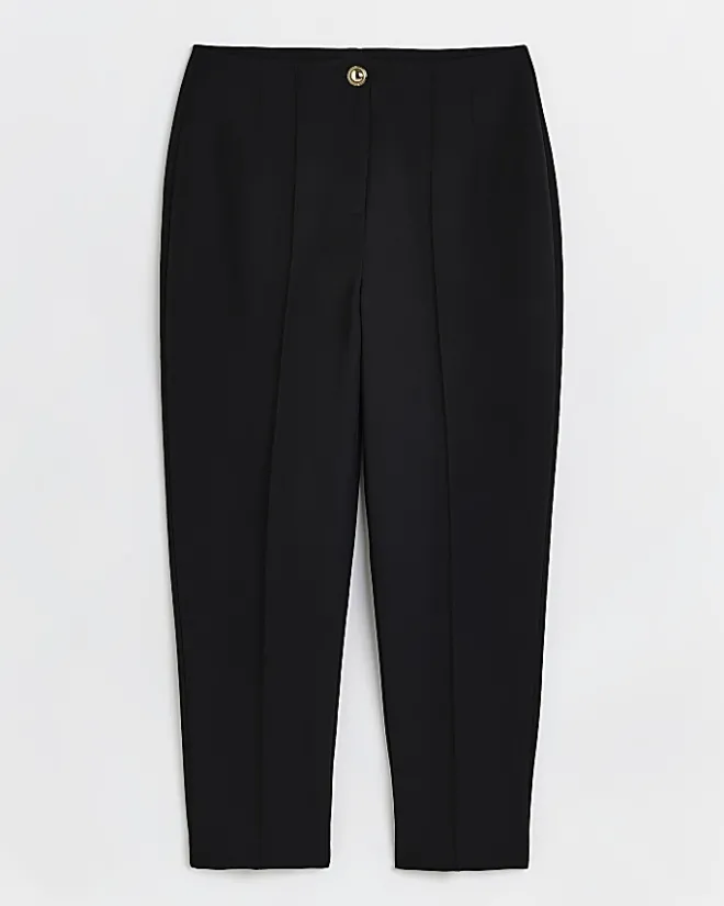 River Island Plus high waisted cigarette trousers Black Sale