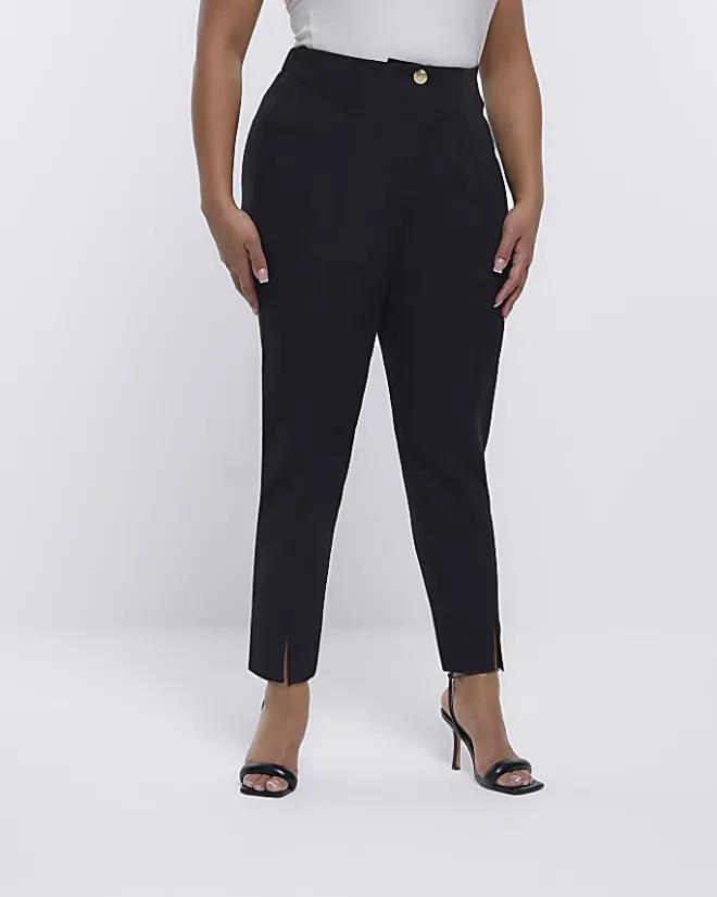 River Island Plus high waisted cigarette trousers Black Sale