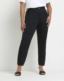 River Island Plus high waisted mom jeans Black Online