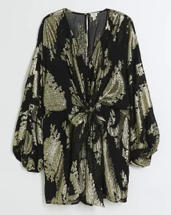 River Island Plus metallic detail playsuit Black Discount