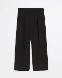 River Island Plus pleated wide leg trousers Black Fashion