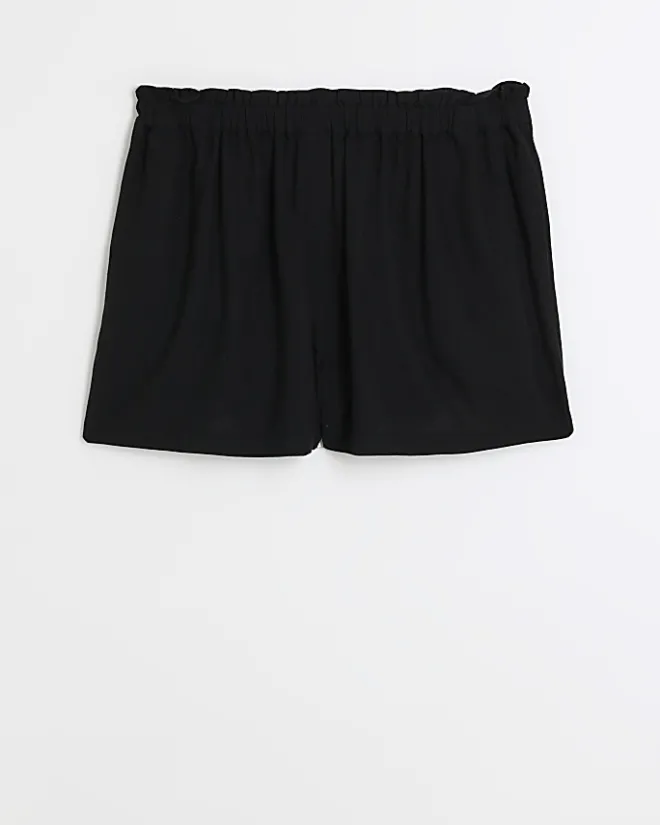 River Island Plus shorts with linen Black Sale