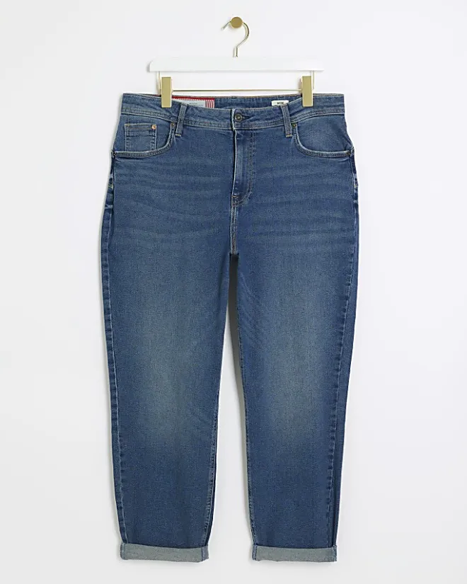 River Island Plus high waisted mom jeans Blue Discount