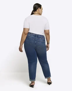 River Island Plus high waisted mom jeans Blue Discount