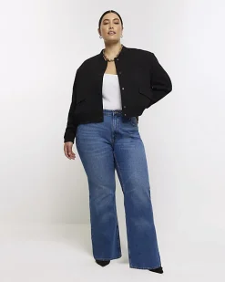 River Island Plus mid rise straight jeans Blue Fashion