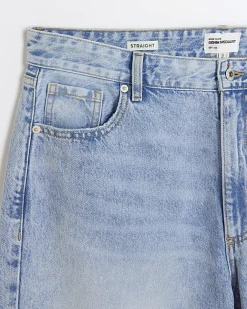 River Island Plus mid rise straight jeans Blue Sale