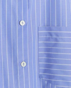 River Island Plus stripe crop shirt Blue Discount