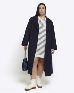 River Island Plus stripe sweatshirt mini dress Cream Hot