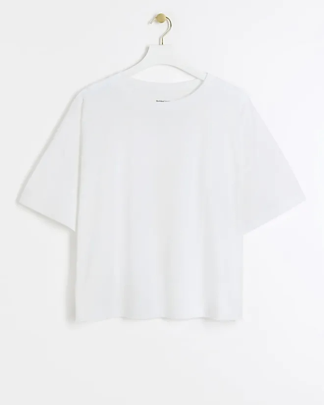 River Island Plus boxy t-shirt White Hot