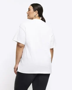 River Island Plus graphic t-shirt White Sale