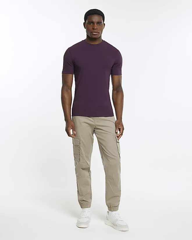 River Island muscle fit t-shirt Purple Online