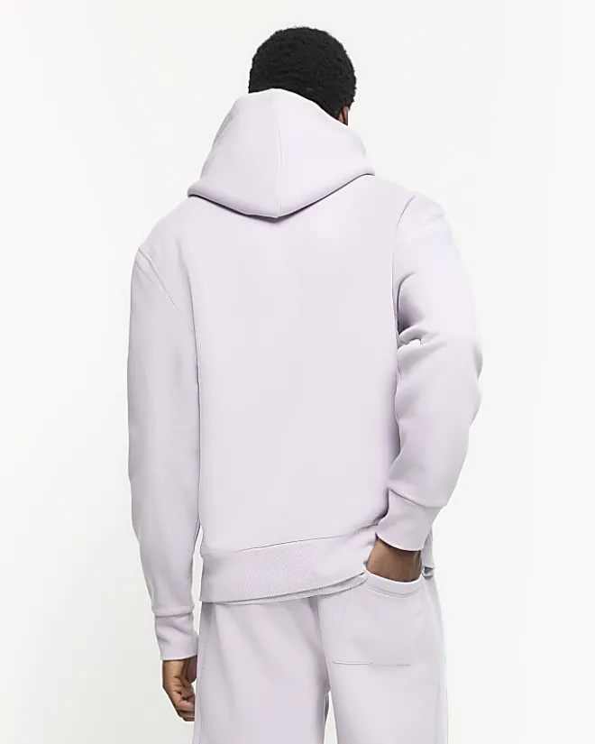 River Island regular fit plain hoodie Purple Outlet