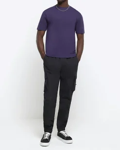River Island RI Studio slim fit t-shirt Purple Sale
