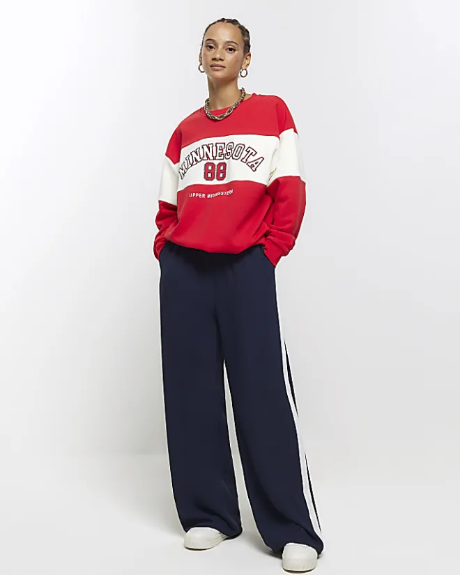 River Island Minnesota Graphic Sweatshirt Red Fashion