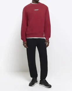 River Island regular fit graphic sweatshirt Red Online