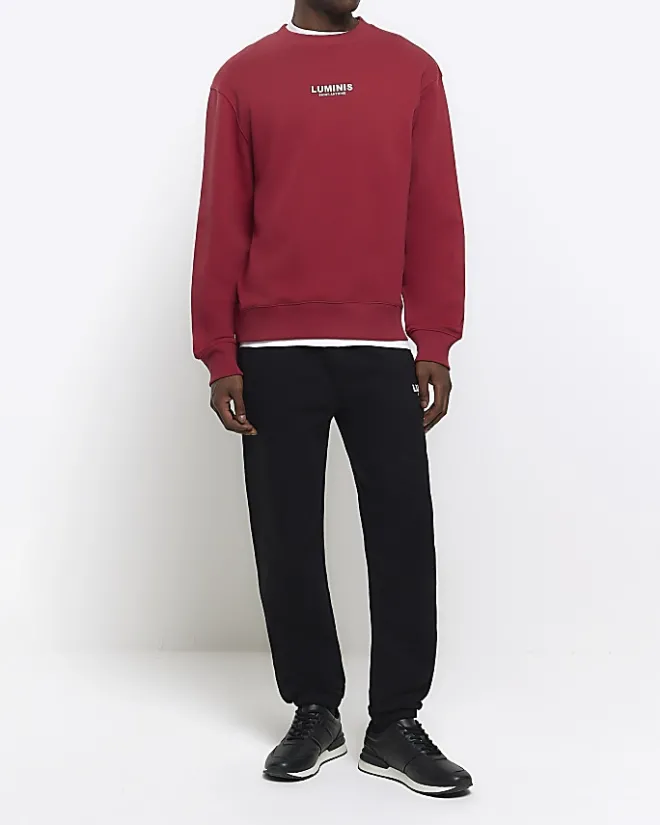River Island regular fit graphic sweatshirt Red Online