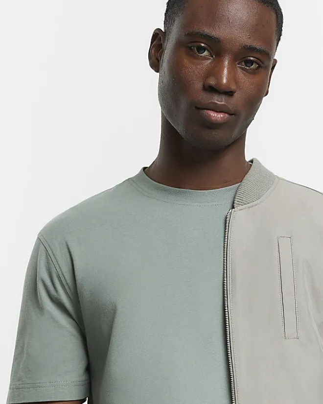 River Island Sage slim fit t-shirt Green New