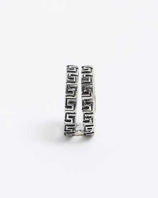River Island Silver Colour Greek Split Ring Grey Online