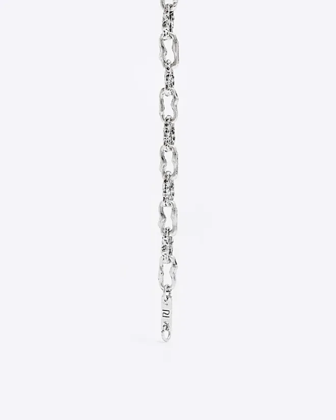 River Island Silver colour oval chain link necklace Grey Best