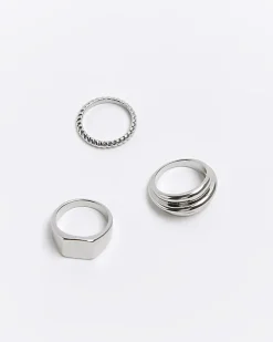 River Island Silver colour ring multipack Grey Best
