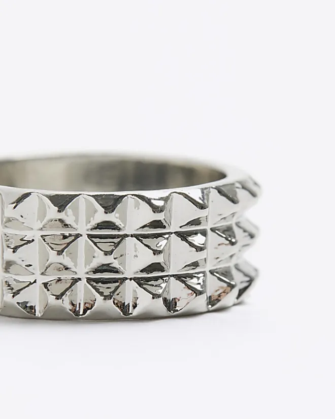 River Island Silver colour spike ring Grey Best