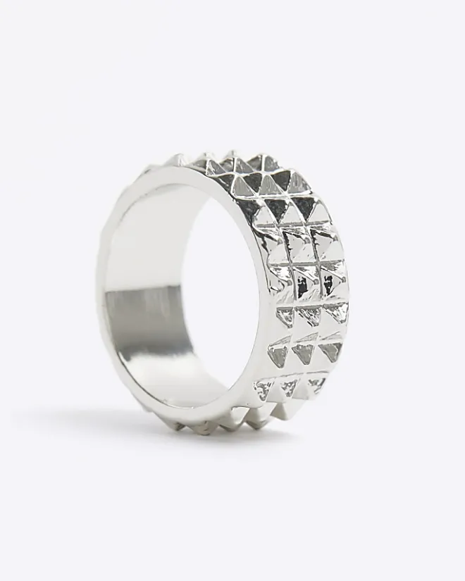 River Island Silver colour spike ring Grey Best