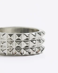 River Island Silver colour spike ring Grey Best