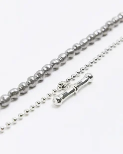 River Island Silver plated necklace Grey Discount