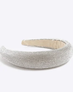 River Island Silver Rhinestone Head band Grey Best