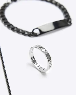 River Island Silver steel rhodium gift box Grey Outlet