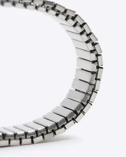 River Island Silver steel watch strap bracelet Grey Hot