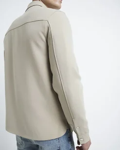 River Island muscle fit t-shirt Stone Sale