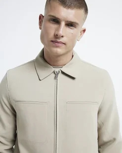 River Island muscle fit t-shirt Stone Sale
