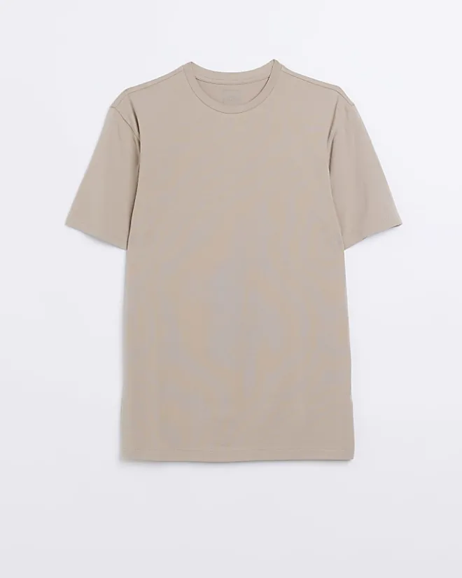 River Island muscle fit t-shirt Stone Discount