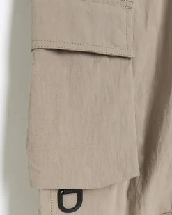 River Island regular fit elasticated cargo trousers Stone Discount