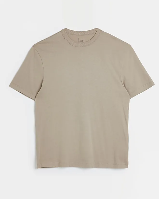 River Island regular fit t-shirt Stone Clearance
