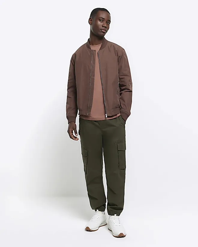 River Island slim fit t-shirt Stone Discount