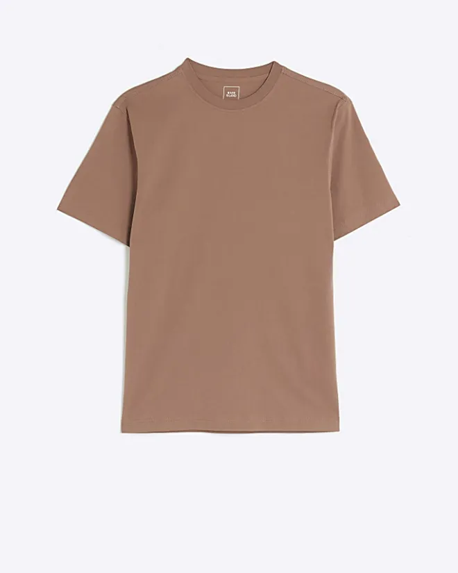 River Island slim fit t-shirt Stone Discount
