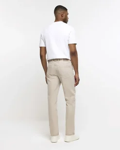 River Island Stone straight fit jeans Grey Discount