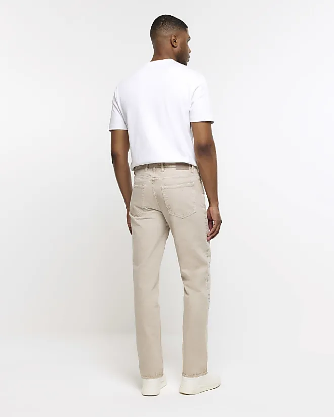 River Island Stone straight fit jeans Grey Discount