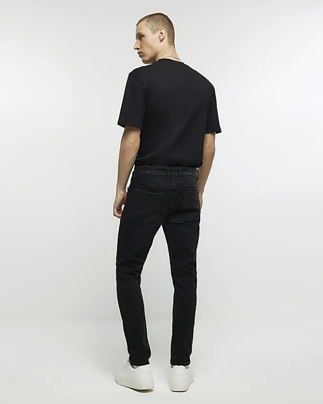 River Island Washed skinny fit jeans Black Sale