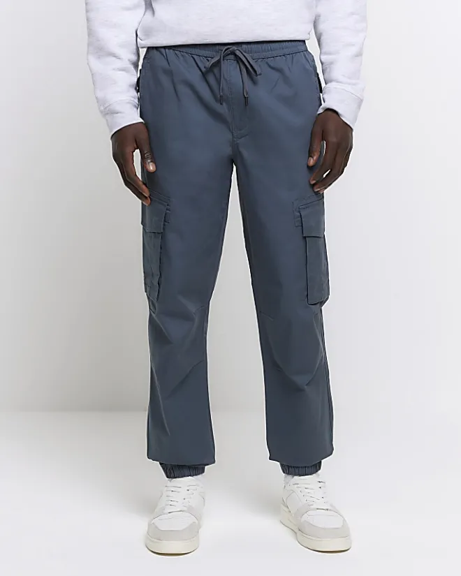 River Island Washed regular fit cargo joggers Green Outlet