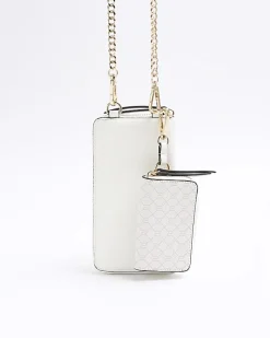 River Island 2 in 1 monogram purse White Best