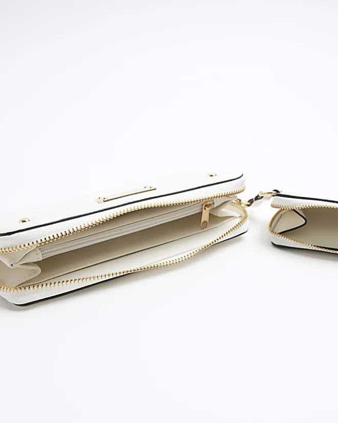 River Island 2 in 1 monogram purse White Best