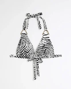 River Island animal print bikini top White Discount