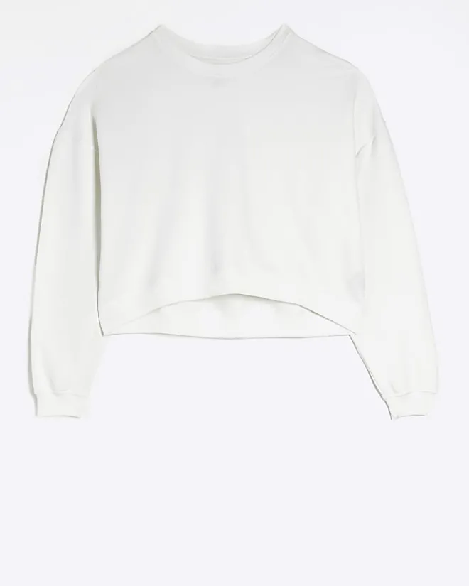 River Island crop plain sweatshirt White Hot