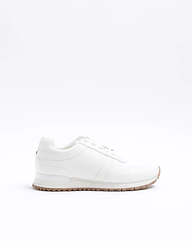River Island embossed trainers White Hot