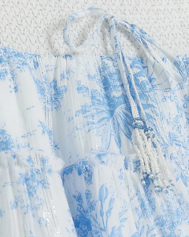River Island floral shirred mini skirt White Best