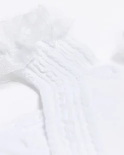 River Island frill ankle socks White New