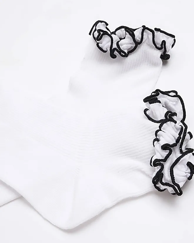 River Island frill ankle socks White Clearance